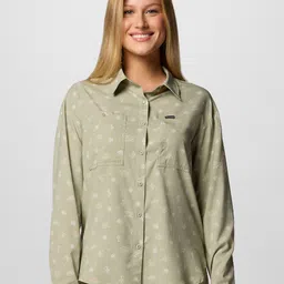 Columbia Women Classic Fit Spread Collar Floral Printed Maternity Shirt image 1
