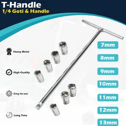 arqest 1/4" Drive T-Handle Socket Set with 7mm, 8mm, 9mm, 10mm, 11mm, 12mm, 13mm Socket Set-picture-13