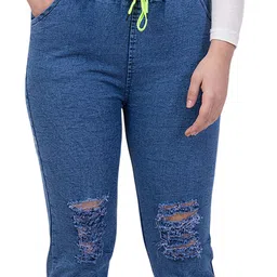 NEUNK Women Comfort Slim Fit Mid-Rise Highly Distressed Stretchable Jeans image 4