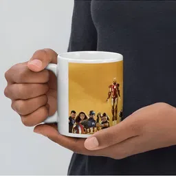 Mr UVD White & Yellow Graphic Printed Ceramic Glossy Mug 350 ml image 4