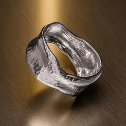 Rubans Voguish Rhodium-Plated Brass Sculpted Hammered Design Statement Bracelet-picture-32