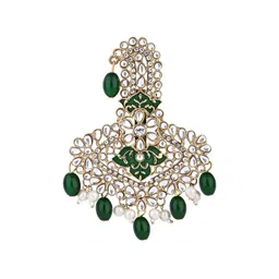 I Jewels Gold Plated Kundan Safa Kalangi Brooch image 2