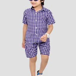 BAESD Boys Checked Pure Cotton Clothing Set-picture-12