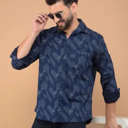 Crimsoune Club Men Classic Slim Fit Opaque Printed Casual Shirt-picture-27