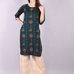 Indiwest Women Ethnic Motifs Printed Kurta with Palazzo-picture-32