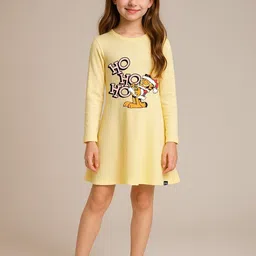 YK X Minute Mirth Girls Garfield Printed A-Line Dress-picture-25