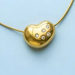 The Jewellery Tale Gold-Plated Stainless Steel Artificial Stones Studded Necklace-picture-29