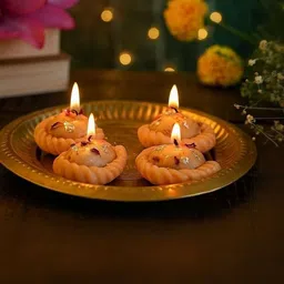 Dainty Little Shop Yellow & Cream-Coloured 4 pieces Core Candle-picture-23