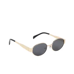 GARTH Unisex Round Sunglasses with UV Protected Lens GRT_OVAL_BLK image 3