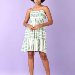 V-Mart Women Printed Shoulder Straps Above Knee Length Dresses-picture-29