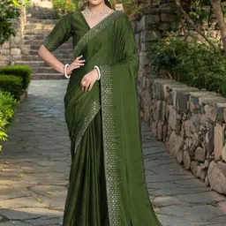 Rhey Embellished Beads and Stones Poly Georgette Saree-picture-33