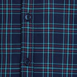 Parx Men Spread Collar Tartan Checked Cotton Slim Fit Casual Shirt image 5