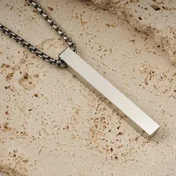 MEENAZ Silver-Plated Geometric Pendants with Chains image 3