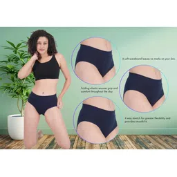 ORLIZEA Pack of 3 Women High-Rise Cotton Blend Hipster Briefs image 4
