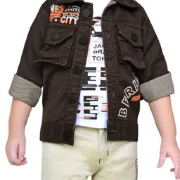 DOTSON Boy Printed T-shirt and Shirt with Trousers Clothing Set image 4