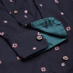 Mufti Slim Fit Geometric Printed Pure Cotton Casual Shirt image 4