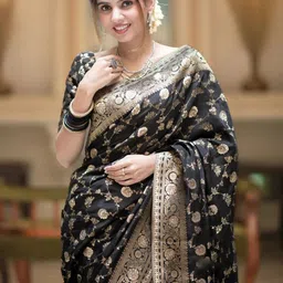 DIVASTRI Woven Design Zari Pure Silk Designer Banarasi Saree image 5