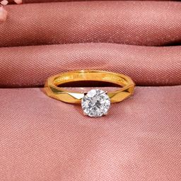 GIVA Gold Vow Solitaire Lab Grown Diamond Ring-picture-45