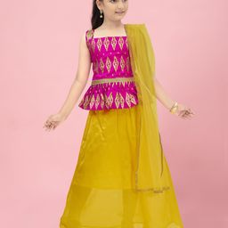 BAESD Girls Printed Foil Print Ready to Wear Lehenga & Blouse With Dupatta-picture-47