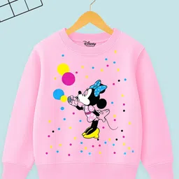 YK Disney Girls Minnie Mouse Printed Round Neck Pullover Sweatshirt-image-71