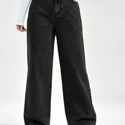 VK FASHION Women Jean Wide Leg High-Rise Light Fade Stretchable Jeans-picture-38