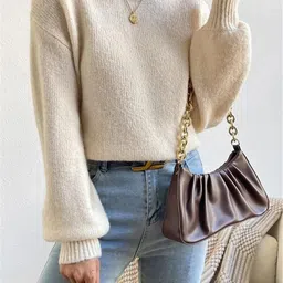 StyleCast Women Self Design Long Sleeves Pullover image 4