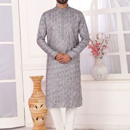 Arihant Rai Sinha Embroidered Thread Work Straight Kurta-picture-1