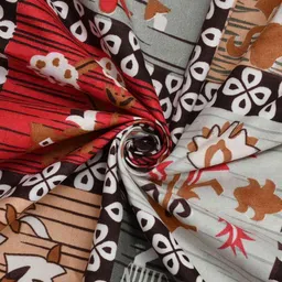 Lunar Days Red Ethnic Motifs 160 TC Single Bedsheet with 1 Pillow Covers image 2