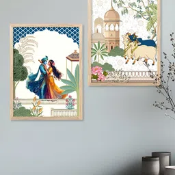 Kotart Brown & White 2 Pieces Wooden Traditional Wall Art image 2
