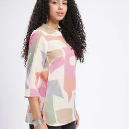 Anouk Rustic Abstract Printed Mandarin Collar Straight Kurti image 3