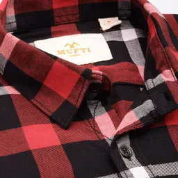 Mufti Slim Fit Checked Pure Cotton Casual Shirt image 3
