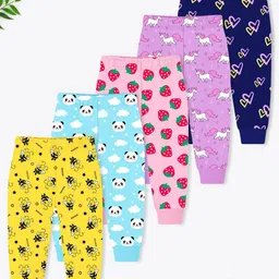 YK X Trampoline Kids Pack Of 5 Printed Cotton Mid Rise Joggers-picture-15