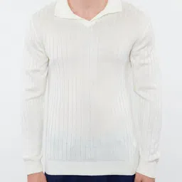 Trendyol Men Self Design Polo Collar Acrylic Sweatshirt-picture-34