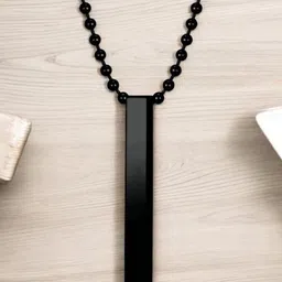 Nitant Set of 2 Men Silver-Plated Square and Rectangle Shaped Pendants with Chains-picture-16