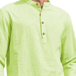 univibe Men Solid Daily Cotton Straight Kurta image 4