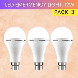 guggu 12W Rechargeable Inverter LED Bulb with Upto 4H.Power Cut Lighting Pack of_3V484 4 hrs Bulb Emergency Light-picture-22