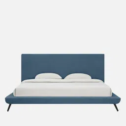 casacraft from pepperfry Aurora Fabric Upholstered KIng Size Bed in Smoke Grey Color image 3