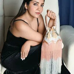 ODETTE Embellished With Bead And Cutdana Potli Clutch-picture-11