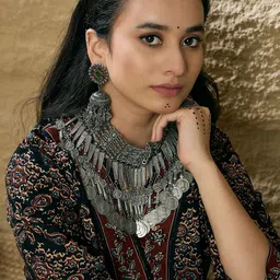 Anouk Women Floral Printed Regular Pure Cotton Kurta with Trousers & With Dupatta image 3