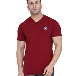 BEYOU FASHION V-Neck Short Sleeves Applique Slim Fit T-shirt-picture-36