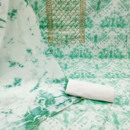 LeeliPeeri Designer Embroidered Pure Cotton Unstitched Dress Material image 2