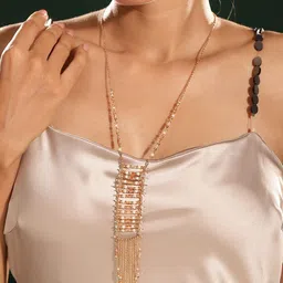 Priyaasi Rose Gold-Plated Artificial Stones and Beads Necklace-picture-19