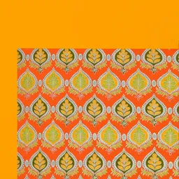 KD PRINTS Orange & White 180 TC King Bedsheet with 2 Pillow Covers image 5