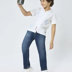 Ed-a-Mamma Boys Premium Fit Ethnic Motifs Printed Cuban Collar Cotton Casual Shirt-picture-38