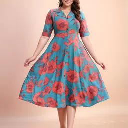 Moda Rapido Floral Print A-Line Dress-picture-33