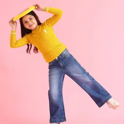 U.S. Polo Assn. Kids Girls Flared Light Fade Stretchable Jeans-picture-18