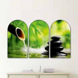 Myntra Elegant Homes Green Set of 3 Piece MDF Other Wall Paintings-picture-19