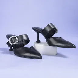 Nine West PU Pointed Toe Kitten Sandals-picture-37