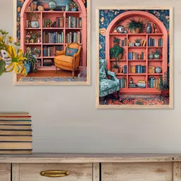 Kotart Brown & Green 2 Piece Wood Abstract Wall Paintings image 3