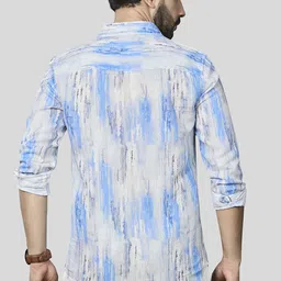 XKIND Comfort Slim Fit Abstract Printed Linen Casual Shirt image 2